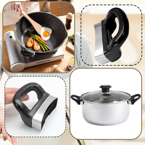 2pcs Pot Handle, Pan Handle Replacement, Universal Pot Handles replacement for Sauce Pot, Cooker, Steamer, Pressure Pan Short Side Handle (1 or 2-...