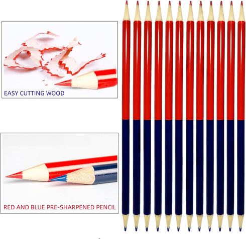 60 Pieces Red and Blue Pencils Erasable Checking Pencils Pre-Sharpened #2 HB for Checking Marking Map Tests Grading...