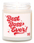 West Clay Company Best Boss Ever! Candle | Almond, Vanilla & White Birch Scented Soy Nontoxic Candles | Gift for Boss, Boss Lady Gift, Unique Gift...