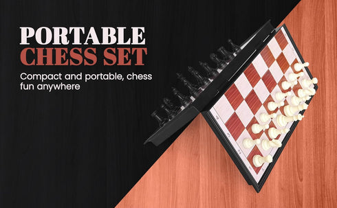 Travel Chess Set Magnetic, Mini Chess Set Travel, Portable Chess Board Magnetic, Party Journey Family Game, Ideal Gift for Friends, Foldable Board...