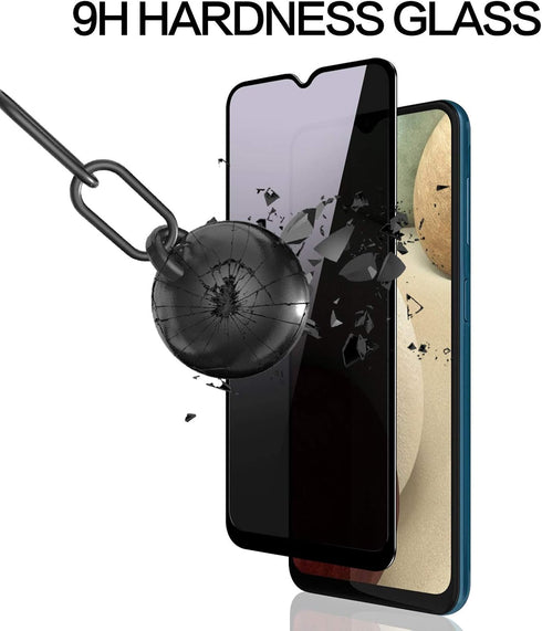 YWXTW Privacy Screen Protector for Samsung Galaxy A12/A13/A13 LTE/A32 5G/A03S/A02S, Upgraded Anti Spy Anti Peeping Tempered Glass Protector, 2-Pac...