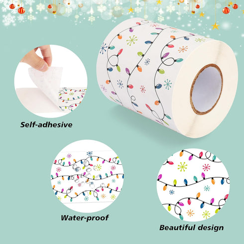 49.2 Ft Christmas Light Bulletin Board Border Roll, Self-Adhesive Christmas Bulletin Board Border Trim for Christmas Winter Party School Classroom...