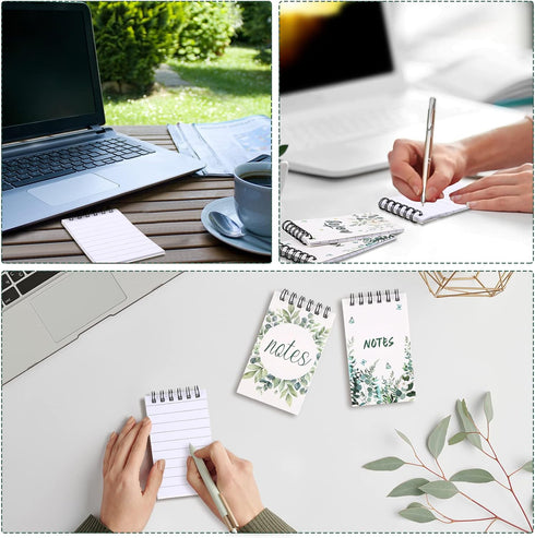 24 Pack Greenery Eucalyptus Spiral Notebook Mini Aesthetic Spiral Notebook Cute Eucalyptus Flower Baby Shower Party Favors Journal Small Memo Note...