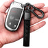 Compatible with Jeep Key Fob Cover with Leather Keychain Soft TPU Protection Key Case for Grand Cherokee Renegade Chrysler 200 300 Dodge RAM Duran...