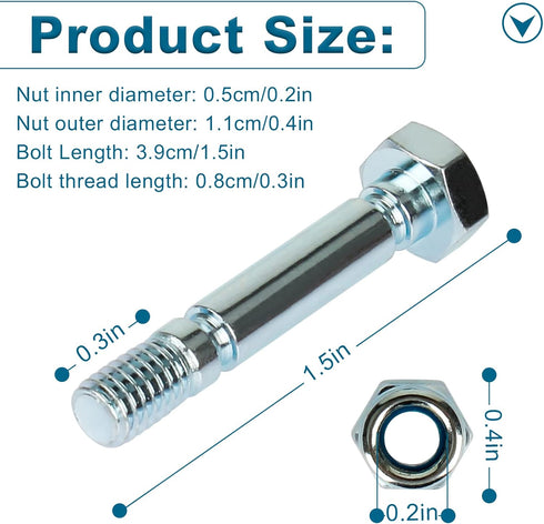 Snowblowers Shear Pins 303160355P / 303160355 Compatible with Powersmart Snow Blower Shear Part Fit for Powersmart All Two-Stage Snow blowers, Sno...