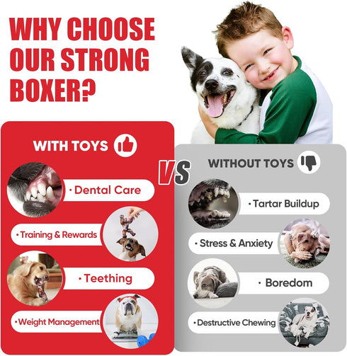Dog Toys for Aggressive Chewers, Indestructible Dog Toys, Dog Toys for Large Dogs, Almost Indestructible Dog Bones for Small/Medium/Large Dogs, Do...