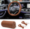 Leather Steering Wheel Cover Lace Up, Stitch On Wrap, Breathable Anti-Slip Car Steering Wheel Protector Universal Fit Max 15 Inch Car Wheels, DIY ...
