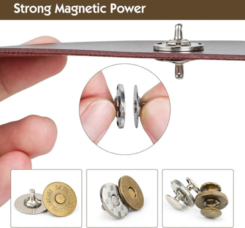 Sopnom 20 Sets 18MM Magnetic Buttons Clasp Snaps Fastener with Install Tool Magnetic Round Snaps DIY Craft Buttons Kit for Sewing, Craft, Purses, ...