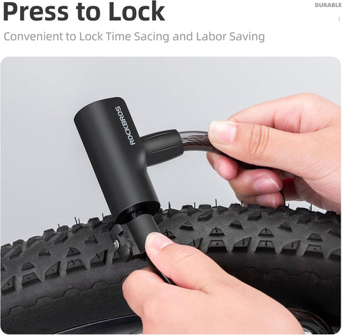 ROCKRBOS Bike Cable Lock with Keys, 2 Keys & 1 Mount Bracket, ABS Lock Shell, Cable Lock for Bike/Gate/Scooter...