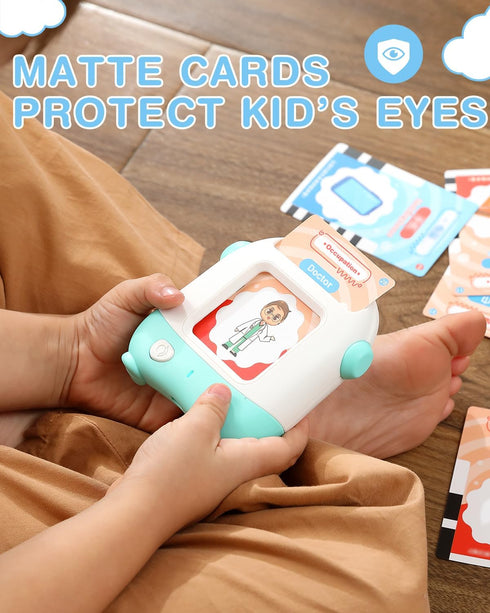 Sight Words Talking Flash Cards Kindergarden Space Boy Autism Sensory Toys Learning Materials 110 Audible Flash Cards for Toddlers Educational Mon...