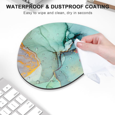 Mouse Pad, Premium-Textured Oval Computer Mousepad, 8.7" x 7.1" Thick 3mm Anti-Slip Waterproof Rubber Mouse Mat, Cute Mouse Pad for Office, Home, ...