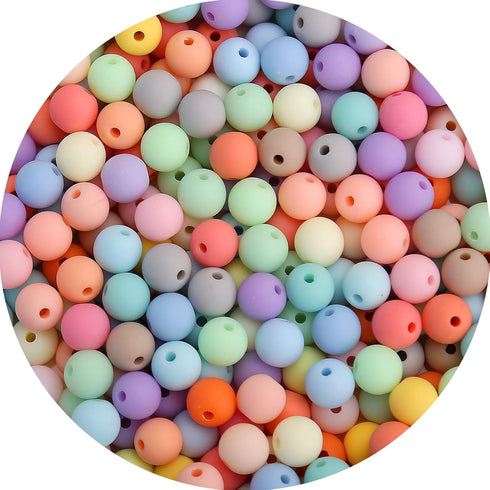200PCs 10MM Matte Mix Colors Acrylic Round Beads, Round Acrylic Balls Gumball Beads, Bubblegum Beads Chunky Beads, Plastic Resin Beads for Necklac...
