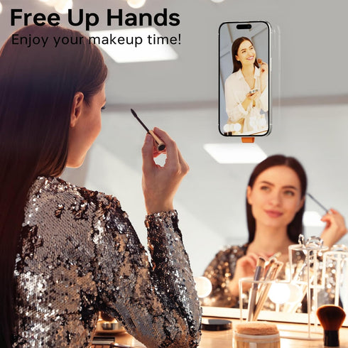 Magnetic Suction Cup Phone Mount, Ultra-Comfort Silicone Suction Grip Holder Stand for MagSafe, Hands-Free Mirror Shower Phone Holder Mount for Ti...