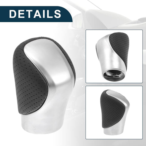 Automatic Manual Gear Shifter Knob for Lexus ES350 | Gearbox Stick Shifter Lever Knob Black Silver Tone Plastic and Punched Faux Leather 1 Pcs...