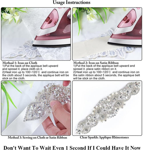 ShiDianYi Bridal Wedding Dress Sash Belt Applique with Silver AB Stone Belt Waist Decoration Rhinestone Bridal sash for Bridal Shower-190509E...