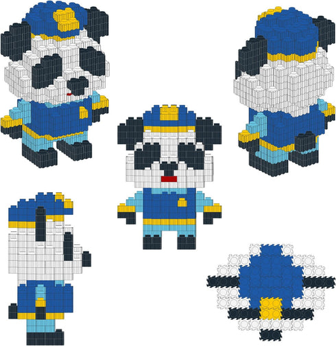 Larcele Micro Building Blocks Animal Set, DIY Mini 3D Building Toy Bricks,339 Dots KLJM-10 (Police Panda)...