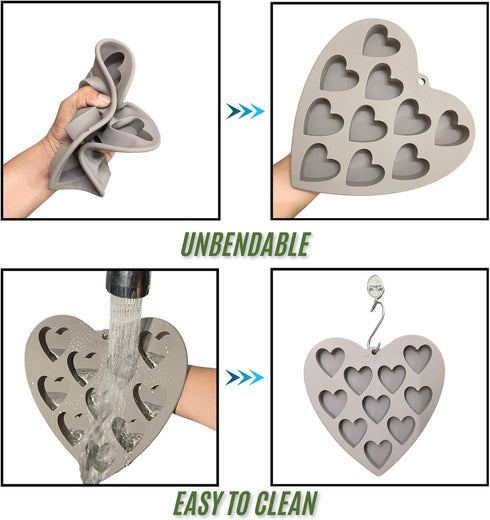 Heart Shaped Cake Pans Heart Silicone Mold for Baking, Large 2 Inches Heart Molds, 10 Cavities Suitable for Ice Cube Mold, Chocolate Mold, Valenti...