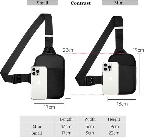 Long Keeper Mini Sling Bag - Men Women Small Waterproof Crossbody Bag Casual Phone Chest Bag for Travelling Hiking...