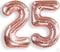AULE 40 Inch Large 25 Number Balloons Rose Gold Big Foil Number Balloons Giant Helium Happy 25th Birthday Party Decorations for Women Huge Mylar 5...