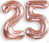 AULE 40 Inch Large 25 Number Balloons Rose Gold Big Foil Number Balloons Giant Helium Happy 25th Birthday Party Decorations for Women Huge Mylar 5...