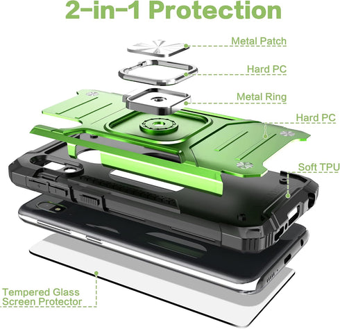 Galaxy A10E Case with Screen Protector, Galaxy A10E Case, Shockproof Drop Test Cover with Car Mount Kickstand Lightweight Protective Cover for Sam...