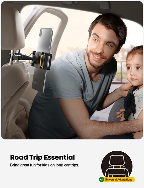 Lamicall Car Tablet Headrest Holder - Car Back Seat Headrest Tablet Mount Stand for Kids, Road Trip Essentials, Compatible with 2024 iPad Pro 11/1...