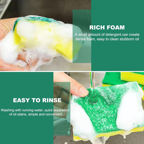 Individually Wrapped Sponges, Kitchen Dishwashing Sponge Bulk, Non Scratch Dishes Scouring Pad Dishcloth, Odor-Free Sponge Wipes for Household Cle...