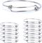 ALEXCRAFT 12 PCS Silver Expandable Bangle Bracelets Adjustable Wire Blank Bangles Set Stainless Steel Bracelets for DIY Jewelry Making 2.6 Inches...