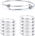 ALEXCRAFT 12 PCS Silver Expandable Bangle Bracelets Adjustable Wire Blank Bangles Set Stainless Steel Bracelets for DIY Jewelry Making 2.6 Inches...