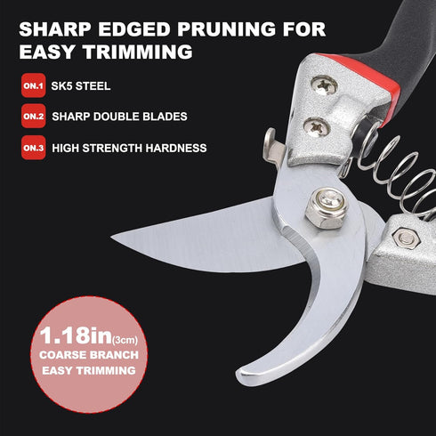 Pruning Shears for Gardening, Gardening Shears Heavy Duty, Cutting Shears Garden,Hedge Clippers, Rose Pruning Shears, Hand Clippers Gardening, Cli...