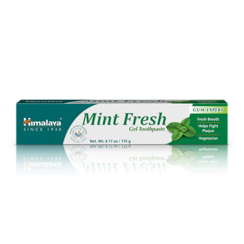 Himalaya Mint Fresh Gel Toothpaste, Fluoride Free to Reduce Plaque & Brighten Teeth, 6.17 oz...