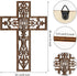Yookeer 3 Pcs Wooden Cross Wall Decor Cross Hanging Handmade Antique Religious Brown Wooden Home Decorations Hand Carved Wall Decor for Living Roo...
