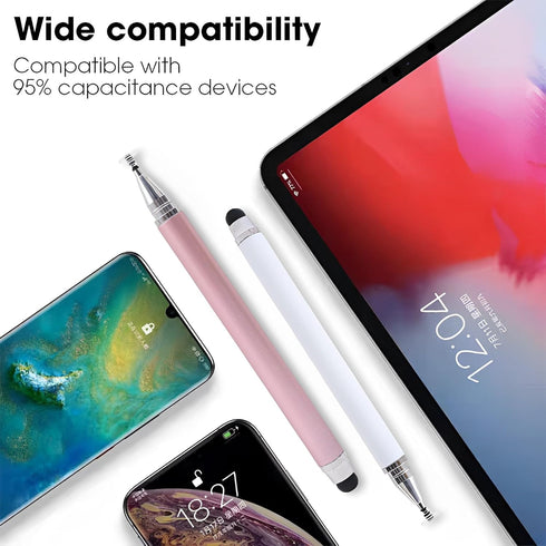 2-in-1 Stylus Pen for Touch Screen, 3pcs High Precision Universal Stylus Pen for iPad Compatible with Apple, iPhone, iPad, Android, Microsoft Tabl...