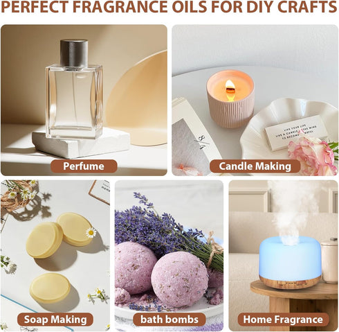 Fragrance Oil Dessert Set, Scented Oil for Soap & Candle Making, Essential Oils for Diffuser-Coffee, Vanilla, Chocolate and More(6 * 10ML)...