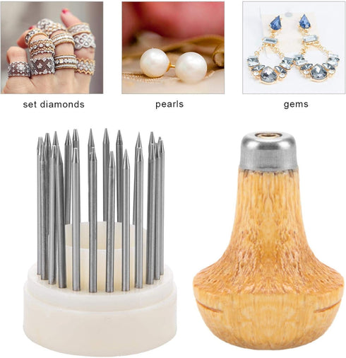 ZJchao Jewelry Making Supplies Kit,25Pc Handmade Setting Beading Grain Jewelry Tools, Professional Jewelry Setting Graver,Diamond Stone Beards Set...