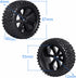 1/10th Scale Off-Road RC Tires&12mm Hex Wheel Rims, Pre-glued with Sponge Inserts Compatible with Traxxas Redcat Exceed RC 1:10 Buggy...