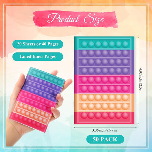 50 Pcs Fidget Mini Notebooks 4.92 x 3.35 Inch Small Pocket Notebooks Lined Notepad Portable for Students School Office Notebook Kids School Gifts ...
