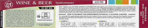 Triple Scale Wine and Beer Hydrometer...