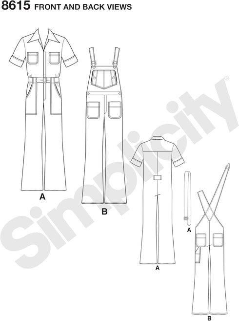 Simplicity US8615BB Men's Overalls and Jumpsuit Sewing Patterns by Mimi G Style, Sizes 44-52...