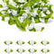 Mini Ribbon Roses, 100Pcs Artificial Fabric Flowers with Green Leaves White Rosettes Mini Ribbon Roses for Crafts Sewing DIY Craft Decoration Wedd...