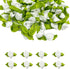 Mini Ribbon Roses, 100Pcs Artificial Fabric Flowers with Green Leaves White Rosettes Mini Ribbon Roses for Crafts Sewing DIY Craft Decoration Wedd...