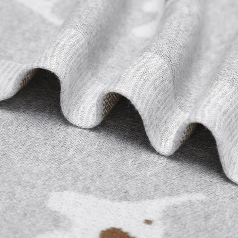 100% Cotton Baby Blanket Knit Soft Cozy Swaddle Receiving Blankets Toddler Infant blanket with Lovely Elephant for Newborn Boy Girls - Grey, 90 x ...