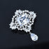 Sparkling Cubic Zirconia Butterfly Brooch Pin Pave CZ Flower Lapel Pin Clear Crystal Pins for Women Bridal...