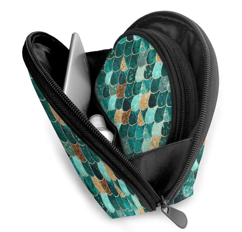 2PCS Portable Makeup Bags Waterproof Cosmetic Pouch Travel Multifunctional Toiletry Organizer Case for Women - Mermaid Scales......