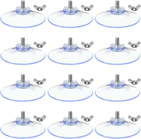 Suction Cups with Screws 4 mm Thread Transparent PVC Suction Cup with Screw Hook 2 Inch Diameter Butterfly Wing Nut Clear Sucker Suction Cup with ...