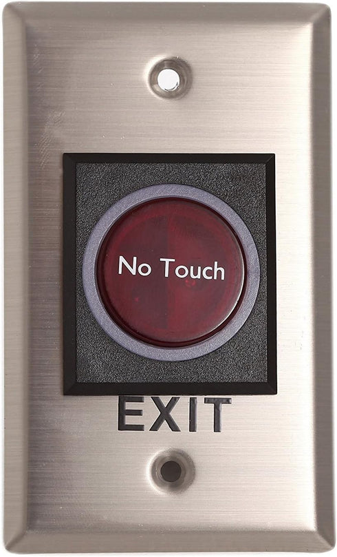 Contactless Non Touch Exit Switch,Infrared Sensor Exit Button Door Release Switch Automatic Switch with LED Indication for Door Security Alarm Acc...