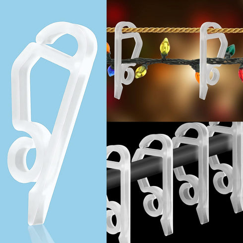 Yotako 150 Pcs Christmas Light Clips Gutter Clips for Hanging Outdoor Lights Christmas Light Hooks Weatherproof for Christmas Decoration...