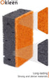 Black & Orange Multi Use Scrub Sponges. Made in Europe. 9 Pack, 4.3x2.8x1.4 inches. Heavy Duty and Non Scratch Fiber. Odorless Durable and Delicat...