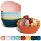 8 Pack 5.4 inch Square Plastic Snack Bowl Set, 20 Oz Unbreakable Wheat Straw Cereal Bowls, Lightweight Durable Salad bowls, Mini Prep Bowls for Ri...