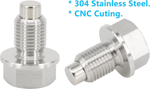 1PC M12x1.25 Stainless Steel Magnetic Engine Oil Drain Plug Fit Toyota Corolla 4Runner Camry Highlander Prius RAV4 Sienna Tacoma Venza Yaris Lexus...